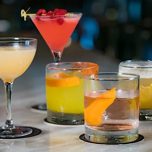 a variety of cocktails