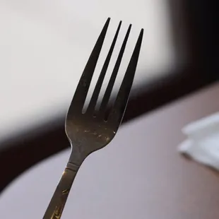 Filthy cutlery.