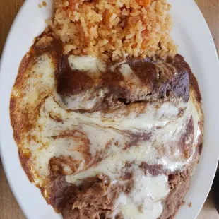 Enchilada and tamale combo