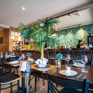 the dining area of a restaurant