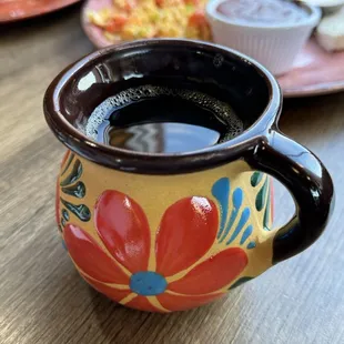 Some black coffee.