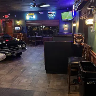 A Chevy SS 396 Malibu front end booth in the bar.