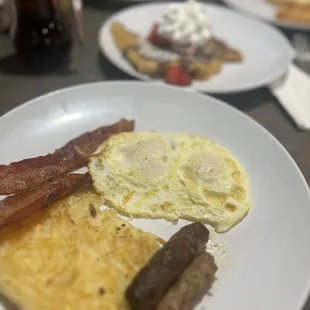 Crepe combo  (not the best) hard hash browns and crepes