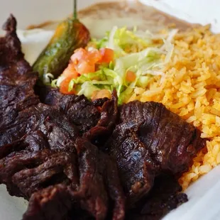 The carne asada plate.