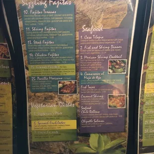 Steak, Vegetarian and Seafood