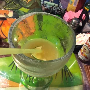 Peach Margarita. 20 oz. It really creeps up on you, so get 2.