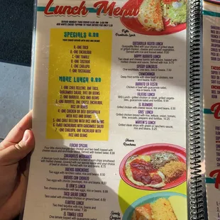 Lunch menu