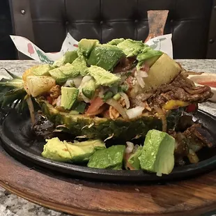 The pineapple fajitas were delicious.
