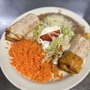 a plate of mexican food