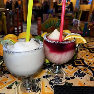 two margaritas on a table