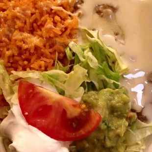 a plate of mexican food