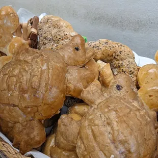 a basket of baked goods