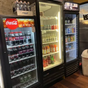 The non-alcoholic beverages available for purchase.