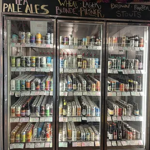 Some of the beer available to take away or drink here.