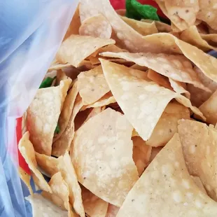 a bag of tortilla chips