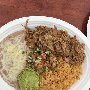 Carnitas rice and beans
