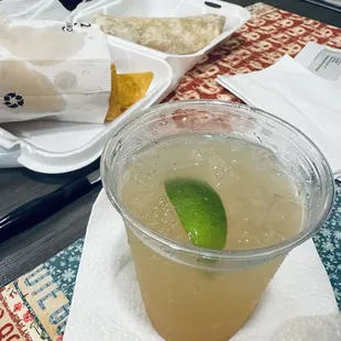 Caddy and bean and cheese burrito