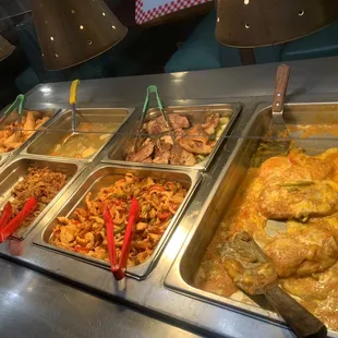 Chili relleno, fajitas, taquitos, pork chops, fish fillet, etc