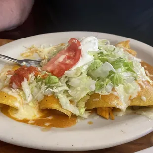 4 enchiladas: beef, chicken, bean and cheese!