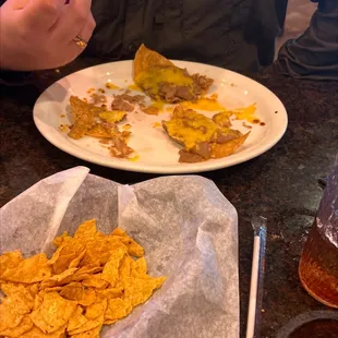 Bean and cheese nachos.  The cheese had no taste.