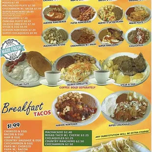 Breakfast menu