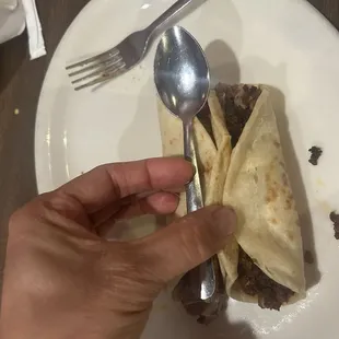 Tacos are smaller than a coffee spoon- YIKES!