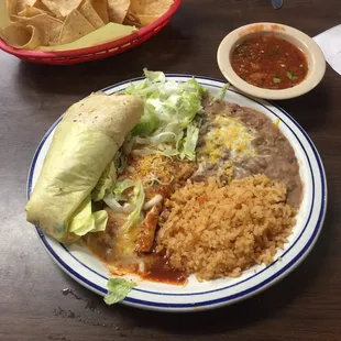 Enchilada Taco plate.
