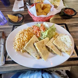 Shrimp and crab quesadillas