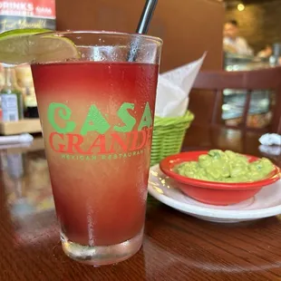 Sangria margarita and guacamole
