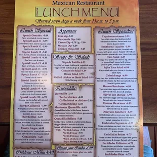 menu