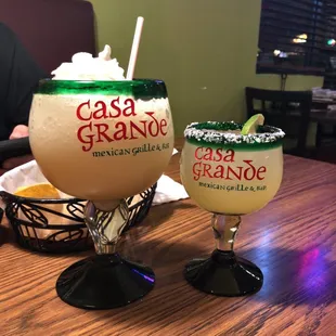 Medium Pina Colada and small margarita
