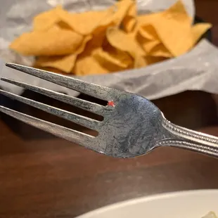 a fork and a plate of food