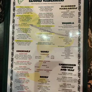 the menu