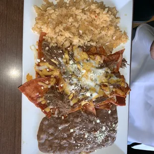 Chilaquiles with shredded beef, delicious!