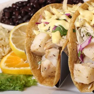 Grilled or beer battered fish tacos!