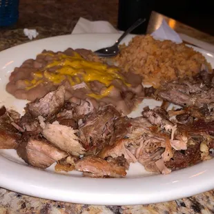 Carnitas rice and beans. The hubby was very pleased!