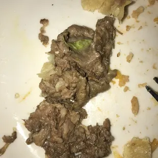 "Shredded beef" that was inside my taco