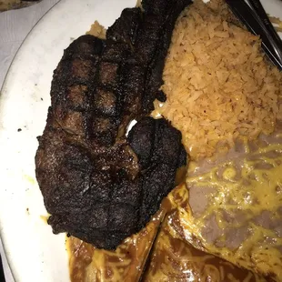 Burnt steak turned into charcoal