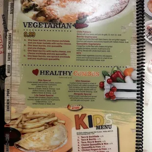 a menu for a mexican restaurant