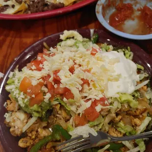Fajita taco salad (no shell, gluten free)