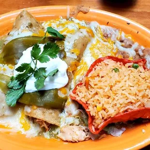 Enchiladas Suizas Combination Plate