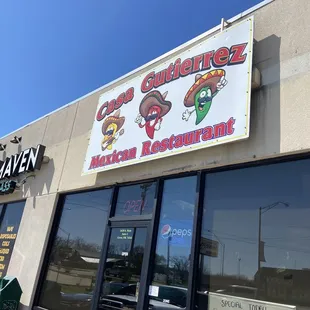 the front of the restaurant