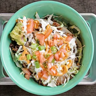 a bowl of mexican food