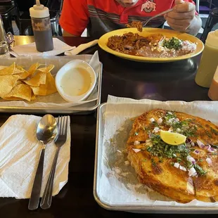 Birria Combo Plate Birria Pizza 4 oz Cheese Dip