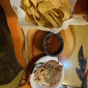 Chips, salsa, &amp; bean salsa
