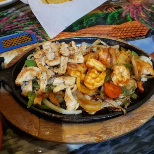 Chicken and shrimp fajita!