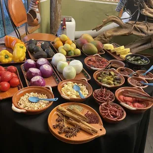 a table full of food