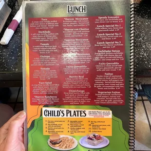 a menu for a mexican restaurant