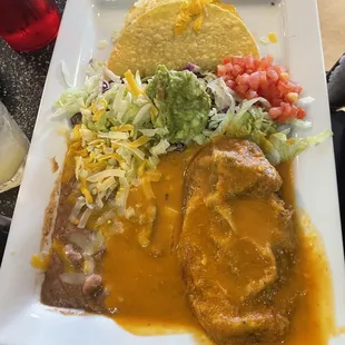 a plate of mexican food