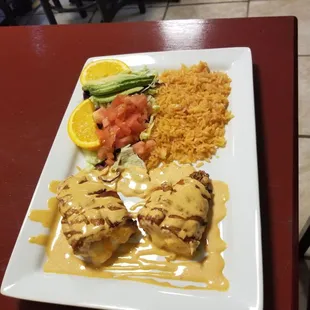 Chicken breast stuffed yammiii
